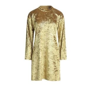 Molly Bracken Gold Snake Print Long Sleeve Party Dress Size Small‎